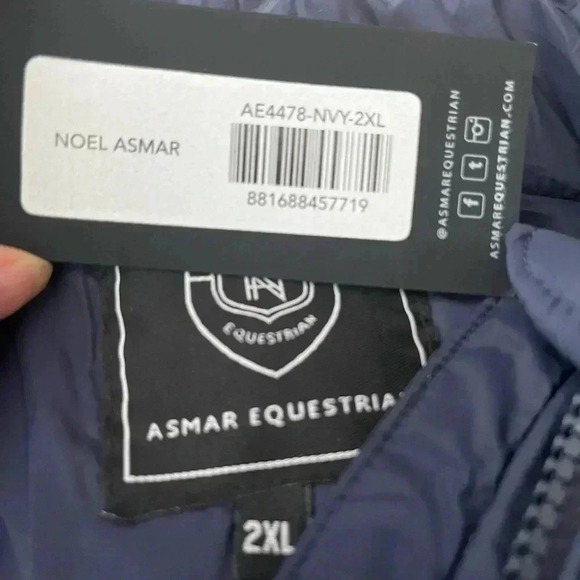 [2XL]Noel Asmar Equestrian Recycled Material  Blue Winter Puffer Vest - Picture 4 of 9